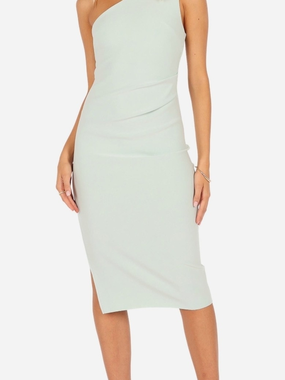 Petal & Pup One-Shoulder Mint Dress